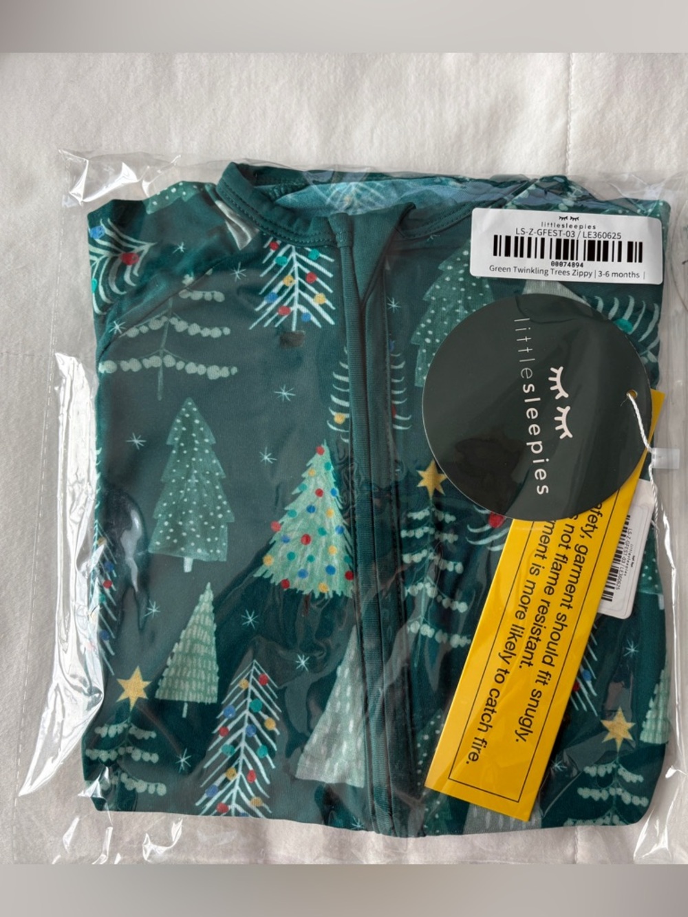 Little Sleepies Green Twinkling Trees Zippy Pajamas